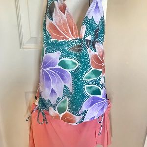 Tankini top sz S & skirt sz 2 - two-piece swimsuit